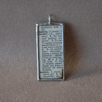 Mice, Mouse, vintage 1940s dictionary illustration, up-cycled to hand-soldered glass pendant, with choice of necklace, bookmark or keychain