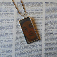 Flower Seller by Diego Rivera, upcycled to hand soldered glass pendant