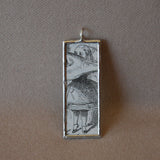 Alice in Wonderland, original illustrations from vintage book, up-cycled to soldered glass pendant