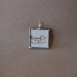 Make Way for Ducklings, vintage children's book illustrations, up-cycled to soldered glass pendant