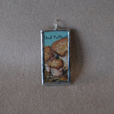 1Mushrooms and fungus, vintage natural history illustrations up-cycled to soldered glass pendant