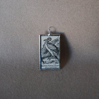 1Vulture, vintage 1930s dictionary illustration, upcycled to soldered glass pendant