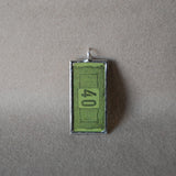 1Vintage carnival ticket, 40 cents, upcycled to soldered glass pendant