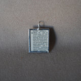 European quail, vintage 1930s dictionary illustration, upcycled to soldered glass pendant