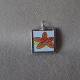 Starfish, original illustration from vintage Richard Scarry book, up-cycled to soldered glass pendant