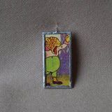 Cheetah, leopard, vintage children's book illustration up-cycled to soldered glass pendant