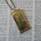 Rossetti, Pre-Raphaelite paintings, upcycled to soldered glass pendant