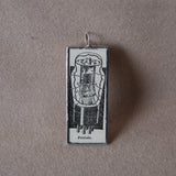 Electrode, Pentode, Tetrode, vintage 1930s dictionary illustration, up-cycled to hand soldered glass pendant