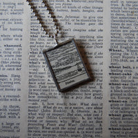 1 Cirrus, Cumulus clouds, vintage 1930s dictionary illustration, up-cycled to hand soldered glass pendant