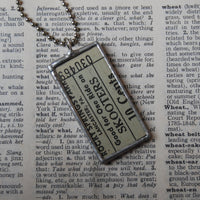 Vintage carnival tickets, Skooters ride, upcycled to soldered glass pendant