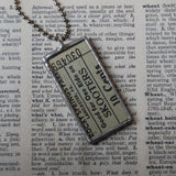 1Vintage carnival tickets, Skooters ride, upcycled to soldered glass pendant