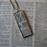 Cuttlefish, vintage 1940s dictionary illustration, up-cycled to hand soldered glass pendant