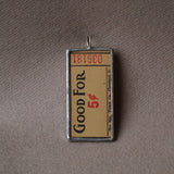 Vintage carnival tickets, Skooters ride, upcycled to soldered glass pendant