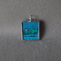 1 Go Dog Go, original illustrations from vintage book, up-cycled to soldered glass pendant
