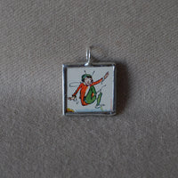 1Vintage Fairy, Faeries, vintage children's book illustration up-cycled to soldered glass pendant