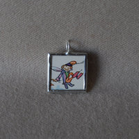 1Vintage Fairy, Faeries, vintage children's book illustration up-cycled to soldered glass pendant