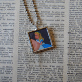 Alice in Wonderland, original illustrations from vintage book, up-cycled to soldered glass pendant