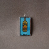 Agave, tequila, vintage botanical dictionary illustration, upcycled to soldered glass pendant