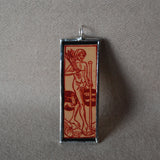 Medieval drawings - nudes, sun and star, vintage  illustration, hand-soldered glass pendant