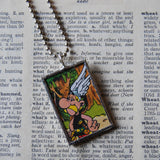 Asterix, original vintage 1960s book illustrations, upcycled to soldered glass pendant