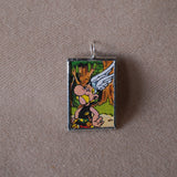 Asterix, original vintage 1960s book illustrations, upcycled to soldered glass pendant