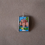 Asterix, original vintage 1960s book illustrations, upcycled to soldered glass pendant
