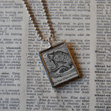 Pipa Toad, vintage 1940s dictionary illustration, up-cycled to hand-soldered glass pendant