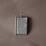 Moose, vintage 1940s dictionary illustration, upcycled to hand-soldered glass pendant