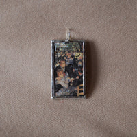 Renoir, Dance at Le Moulin de la Galette, French impressionist painting, upcycled to soldered glass pendant