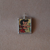 Little Dot comics, original vintage 1970s comic book illustrations, upcycled to soldered glass pendant
