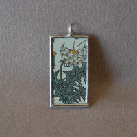 1 Dandelion, art nouveau, vintage botanical illustrations, upcycled to soldered glass pendant