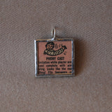 Hot Pepper Gum, Phony Cast, Pranks, vintage 1970s comic book advertisement, upcycled to soldered glass pendant