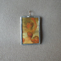 Rubens Goddess and cherubs, Baroque painting, upcycled to hand soldered glass pendant