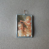 Rubens Goddess and cherubs, Baroque painting, upcycled to hand soldered glass pendant