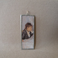 Berthe Morisot, The Cradle, French impressionist painting, upcycled to hand soldered glass pendant
