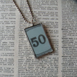 Vintage monopoly money - $50 bill, upcycled to soldered hand-soldered glass pendant 