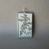 1Holly and berries plant, vintage botanical dictionary illustration, upcycled to soldered glass pendant