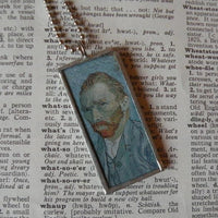 Vincent Van Gogh / Gustave Klimt, post-Impressionism, upcycled to hand soldered glass pendant