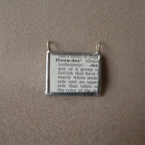 Flounder fish, vintage scientific dictionary illustration, upcycled to hand soldered glass pendant