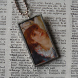 Renoir, Luncheon of the Boating Party, French impressionist painting, upcycled to soldered glass pendant