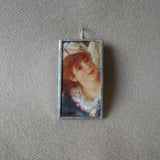 Renoir, Luncheon of the Boating Party, French impressionist painting, upcycled to soldered glass pendant