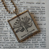 Cross section of flower, vintage botanical dictionary illustration, up-cycled, soldered glass pendant