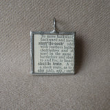 Badminton Shuttlecock, 1940s dictionary illustration upcycled to soldered glass pendant