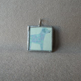 1Shih Tzu and Labrador Retriever, Japanese kawaii illustrations up-cycled to hand-soldered glass pendant