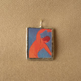 Henri Matisse, Dance, and female portrait, upcycled to soldered glass pendant
