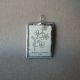 1Mistletoe plant, vintage botanical dictionary illustration, upcycled to soldered glass pendant