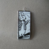 Peter Rabbit, original illustrations from vintage, children's classic book, up-cycled to soldered glass pendant