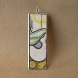 Pablo Picasso, Cubist nude, upcycled to soldered glass pendant