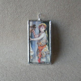 Renoir, Two Sisters, French impressionist paintings, upcycled to soldered glass pendant