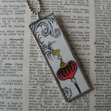 One Fish, Two Fish, original illustrations from vintage book, up-cycled to soldered glass pendant